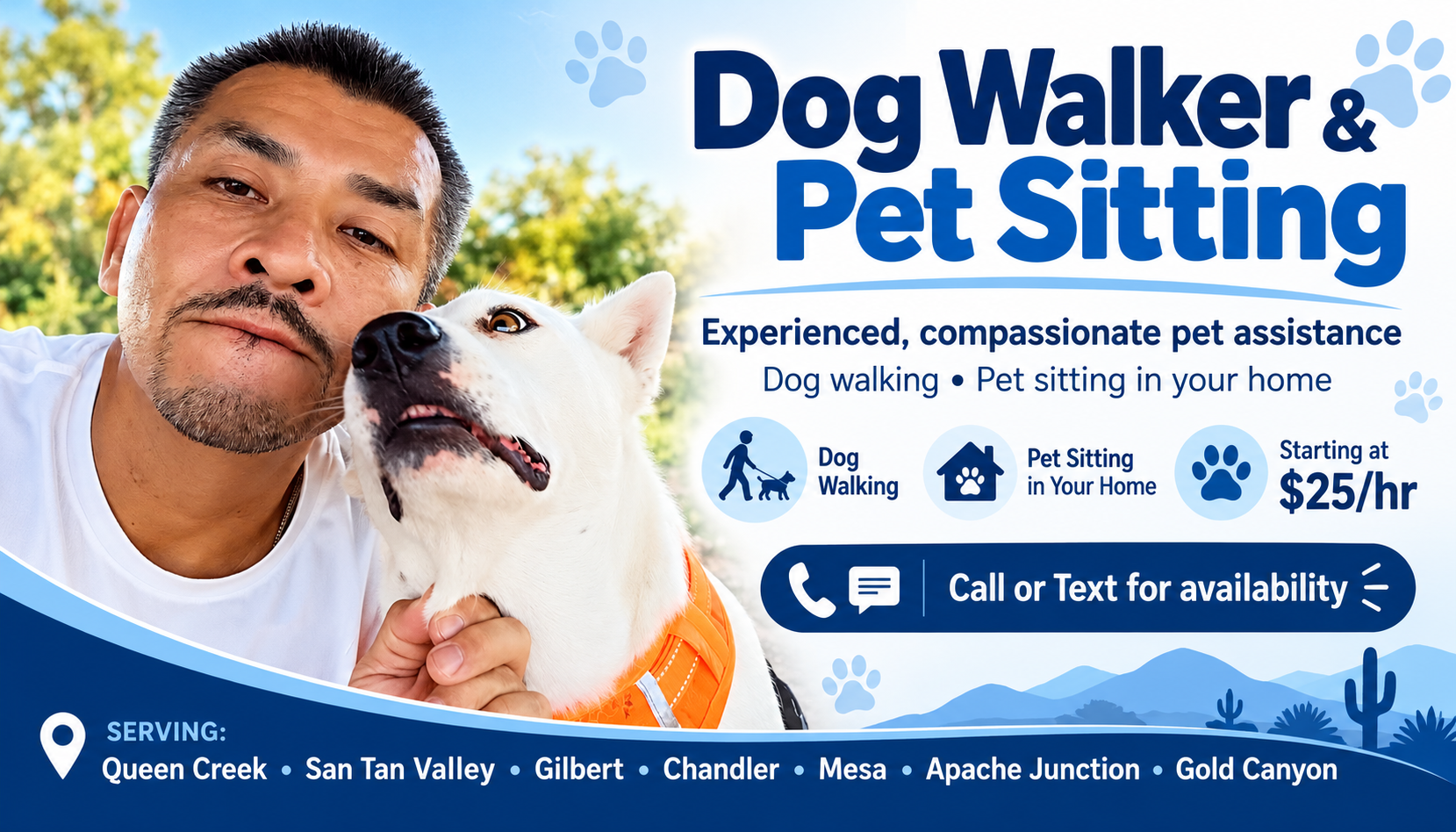 Dog walking and in-home pet sitting services