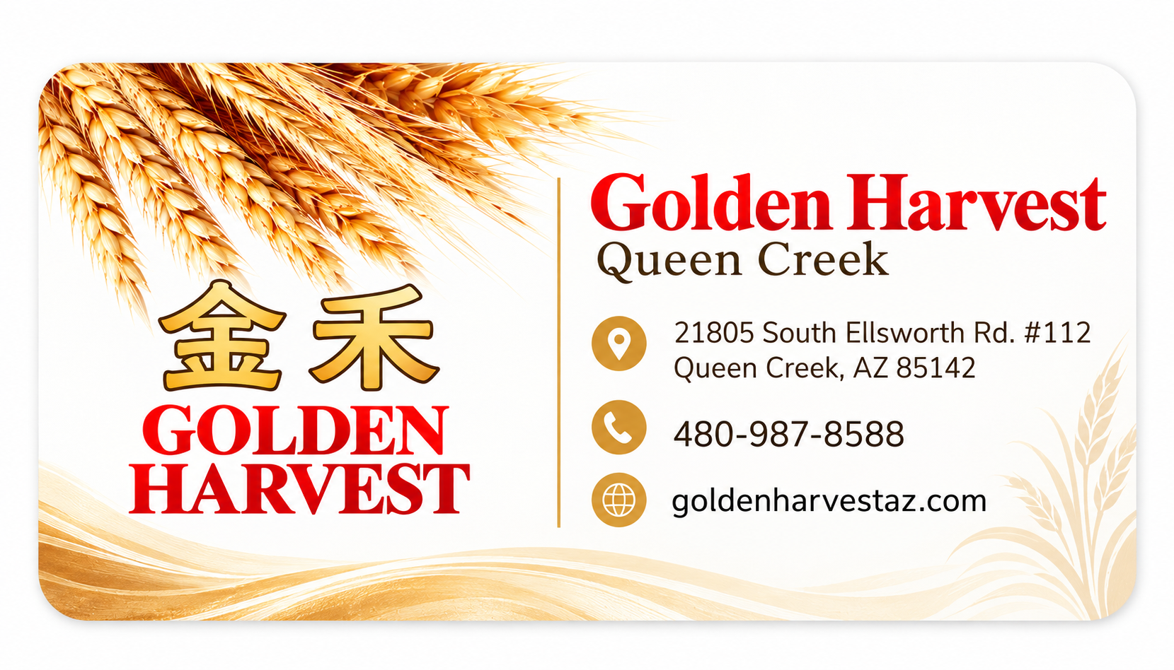 Golden Harvest business card back
